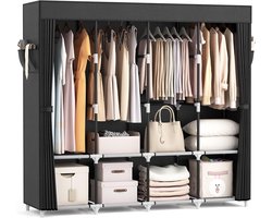 Ibenzoa® Ruime en stevige stoffen kledingkast met rekken en stangen voor opslag