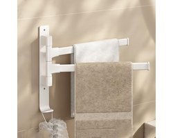 Ibenzoa® Ruimtebesparende handdoekhouder zonder boren voor badkamer en keuken met draaibare armen