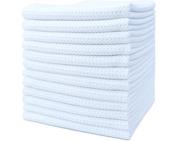 Ibenzoa® Set van 12 Luxe Microvezel Theedoeken met Wafelstructuur voor Efficiënte Absorptie en Sneldroging