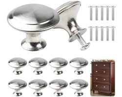 Ibenzoa® Set van 15 Stuks Retro Ronde Kast- en Ladegrepen met Schroeven (Zilver)