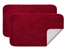Ibenzoa® Set van 2 Luxe Antislip Badmatten voor Woonkamer en Badkamer, Wasbaar, 40 x 60 cm, Rood