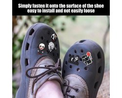 Ibenzoa® Set van 20 Stuks Halloween Schoenaccessoires met Doodshoofd en Griezelige Ontwerpen voor Persoonlijke Stijl