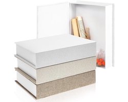 Ibenzoa® Set van 3 Decoratieve Kunstboeken met Verborgen Opbergruimte en Modern Design voor Woondecoratie