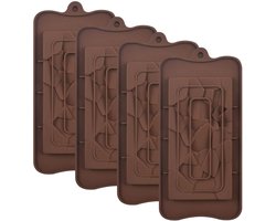 Ibenzoa® Set van 4 Siliconen Chocoladevormen voor Veelzijdig Gebruik in de Keuken