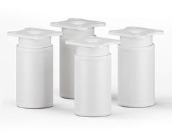 Ibenzoa® Set van 4 verstelbare meubelpoten met ronde witte afwerking, ideaal voor kasten en dressoirs