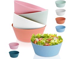 Ibenzoa® Set van 6 Robuuste Kunststof Kommen, Perfect voor Diverse Voedingsmiddelen en Outdoor Gebruik