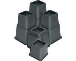 Ibenzoa® Set van 8 Verstelbare Meubelverhogers - Grijs - Voor Diverse Ondergrond en Meubels