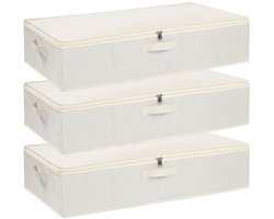 Ibenzoa® Set van drie opvouwbare opbergdozen met ritssluiting voor onder het bed
