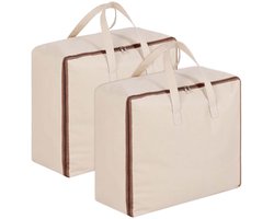 Ibenzoa® Set van twee ademende opbergtassen voor dekbedden en kussens