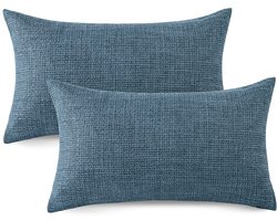 Ibenzoa® Set van twee stijlvolle blauwe kussenhoezen voor bank en slaapkamer decoratie