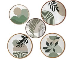 Ibenzoa® Set van vijf bohemian wanddecoraties voor woonkamer en kantoor