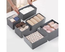 Ibenzoa® Set van zes opvouwbare opbergboxen voor kleding en accessoires