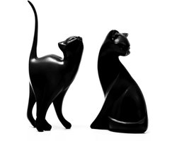 Ibenzoa® Sierlijke Kattenbeeld Decoratie voor Woonkamer, Kantoor en Slaapkamer