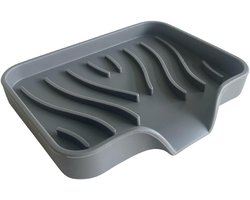 Ibenzoa® Siliconen zeepbakje met efficiënte afvoer voor badkamer en keuken in grijze tint