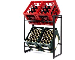 Ibenzoa® Stabiel metalen rek voor efficiënte opslag van kratten en flessen