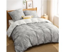 Ibenzoa® Stijlvol en ademend katoenen dekbedovertrek met ritssluiting en kussenslopen