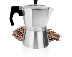Ibenzoa® Stijlvolle Aluminium Espresso Koffiemaker voor Drie Kopjes met Transparant Deksel