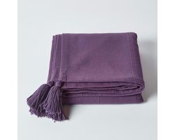 Ibenzoa® Stijlvolle Bedsprei of Bankkleed van Katoen met Geribbelde Textuur in Diverse Kleuren en Maten