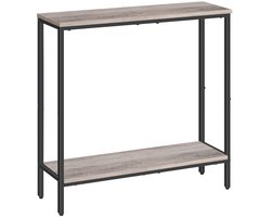 Ibenzoa® Stijlvolle en Functionele Smalle Consoletafel voor Diverse Ruimtes, 75 x 22 x 75 cm, Greige-Zwart