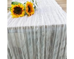 Ibenzoa® Tafelloper van Mousseline Stof voor Elegante Tafelsetting bij Bruiloften en Feestelijke Gebeurtenissen