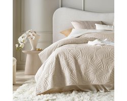 Ibenzoa® Tijdloze Elegantie Crème Sprei voor Bed en Bank met Fluwelen Touch, 240 x 260 cm