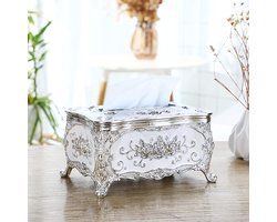 Ibenzoa® Tissuebox met Luxe Europees Ontwerp voor Kantoor, Auto en Badkamer in Stijlvol Zilver