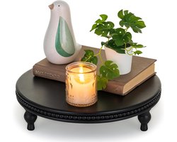 Ibenzoa® Traditionele Houten Kaarsenschaal met Ronde Vorm - Duurzame Decoratie