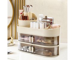 Ibenzoa® Uitgebreide Cosmetica Organizer met Meerdere Fasen en Transparante Laden voor Badkamer of Kaptafel
