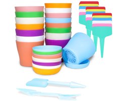 Ibenzoa® Uitgebreide Kunststof Plantenpottenset – 36 Stuks met Etiketten en Gereedschap