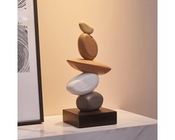 Ibenzoa® Unieke en Kleurrijke Zandsteen Sculptuur voor Moderne Woonkamerdecoratie