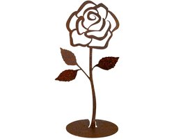 Ibenzoa® Unieke metalen roos decoratie voor tuin en interieur met roestpatina