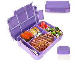 Ibenzoa® Veelzijdige en Lekvrije Bento Lunchbox met Vakken voor Kinderen en Volwassenen, 1330 ml