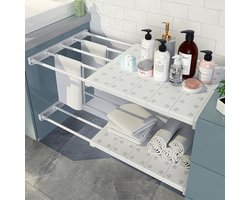 Ibenzoa® Verstelbaar telescopisch rek voor extra opbergruimte in kasten en keukens