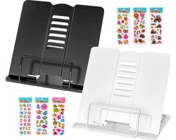Ibenzoa® Verstelbare Metalen Leesstandaarden Set van 2 voor Boeken en Tablets, Ideaal voor Thuis en Kantoor