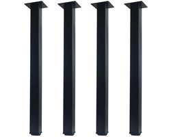 Ibenzoa® Verstelbare meubelpoten set van 4 in zwart met vierkant profiel voor diverse meubels