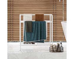 Ibenzoa® Vrijstaande Metalen Handdoekhouder met Drie Niveaus voor Badkamer en Slaapkamer, Ruimtebesparend Ontwerp