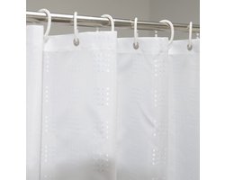Ibenzoa® Wit Polyester Douchegordijn met Schimmelbestendige Eigenschappen en Metalen Ogen, 180x170 cm