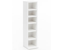 Ibenzoa® Wit Smal Boekenkastje met 6 Vakken voor Kinderkamer of Hal, Vrijstaand en Modern Ontwerp