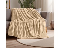 Ibenzoa® Zachte en Warme Fleece Deken voor Bed in Bruin, Ideaal als Geschenk