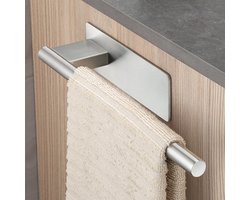 Ibenzoa® Zelfklevende handdoekhouder van roestvrij staal voor eenvoudige wandmontage zonder boren in badkamer