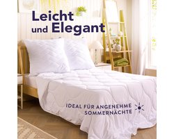 Ibenzoa® Zomerdekbed 200x200 cm met Grijze Bies en Ademend Ontwerp