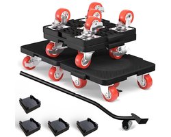 Ibenzoa® Zware Meubeltransport Set met 5 Sterke Rollen en Stalen Hefboom tot 500 kg