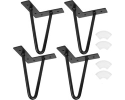 Ibenzoa® Zwarte metalen kastpoten set van 4 met vloerbescherming voor diverse meubels