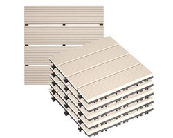 Iber Garden Tuintegel / balkon terrastegels - 30x - beige - composiet - 30 x 30 cm - vlonder - klikbaar to connect