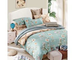 IBETTERTEC Beddengoed Set 200x200 cm - 3-delige Katoenen Dekbedovertrek met Bijpassende Kussenslopen - Luxe Gedrukt Design - Ademend & Zacht