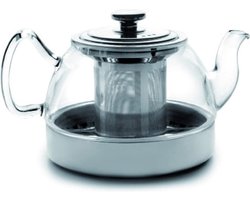 Ibili Glazen Theepot Met Inductiefilter 800ml Zilver