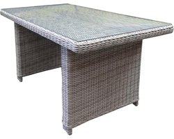 Ibiza lounge-dining tafel 120x80xH70 cm wit grijs