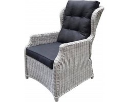 Ibiza lounge tuinstoel verstelbaar wit grijs