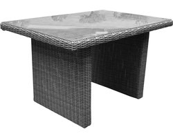 Ibiza premium lounge-diningtafel 120x80xH70 cm antraciet