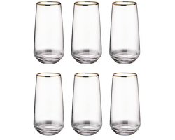IBS - Longdrinkglazen - waterglazen - Set van 6 stuks - 350ml - Glazen - Longdrinkglas